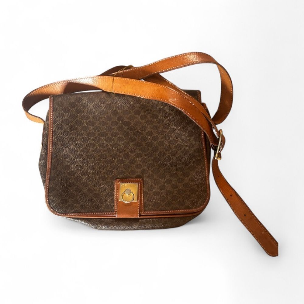 Celine Macadam Brown Leather Shoulder Bag - Picture 13 of 15